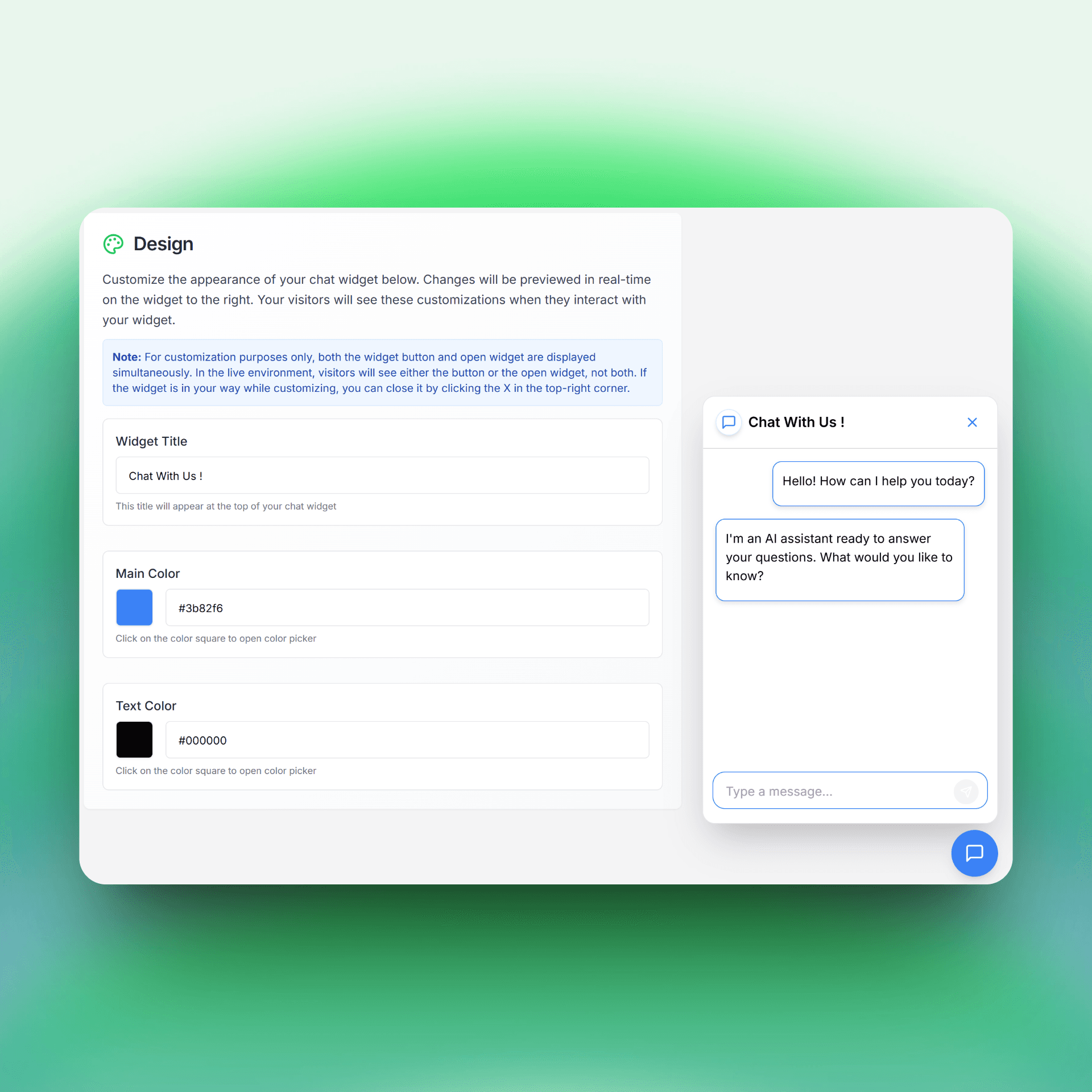 Widget Customization